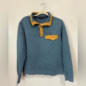 Patagonia Men’s Worn Wear Organic Cotton Quilt Snap-T Pullover Bay Blue Size S